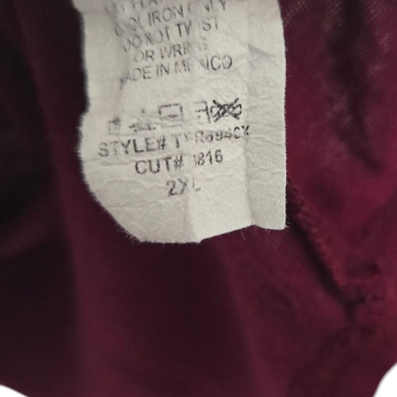 French Pastry Women's Burgundy Lace Back Top Size 2xl - Picture 4 of 4